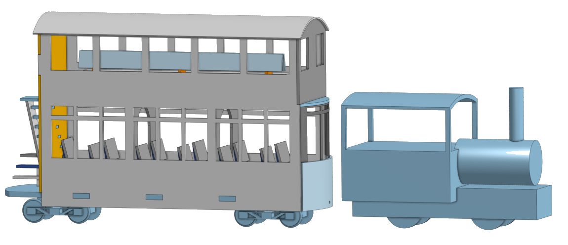 CAD rendering of the tram